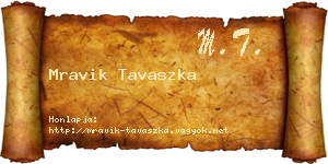 Mravik Tavaszka névjegykártya